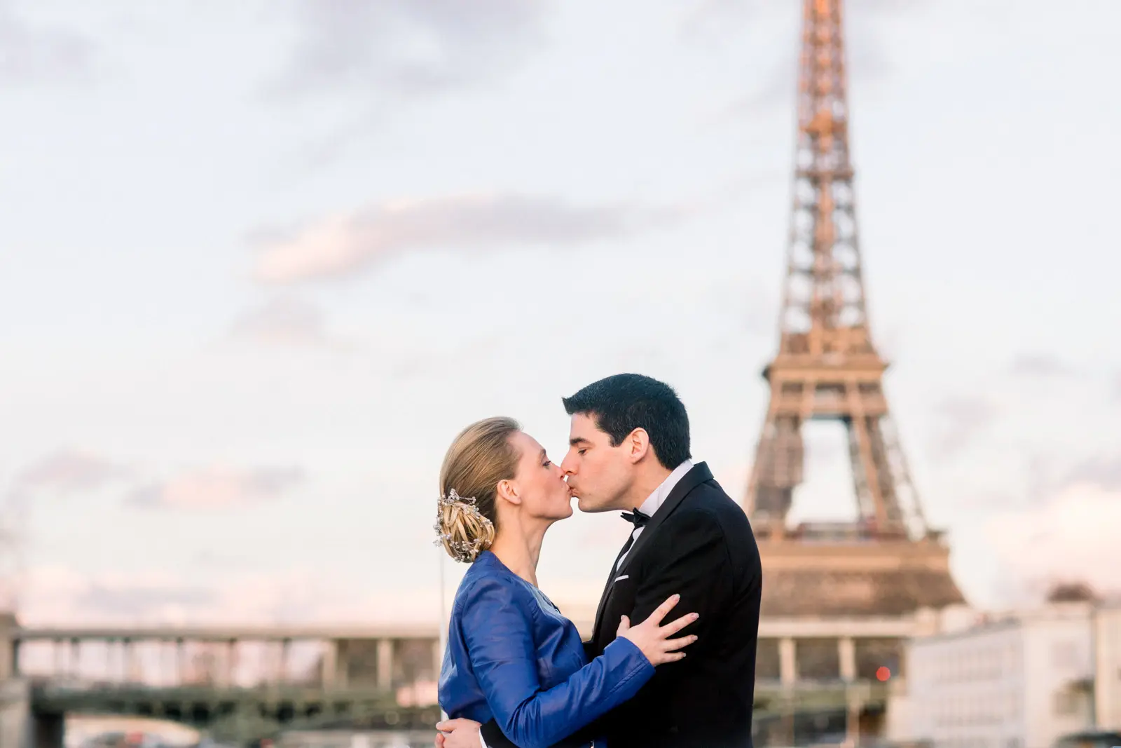 mariage hiver Paris Seine