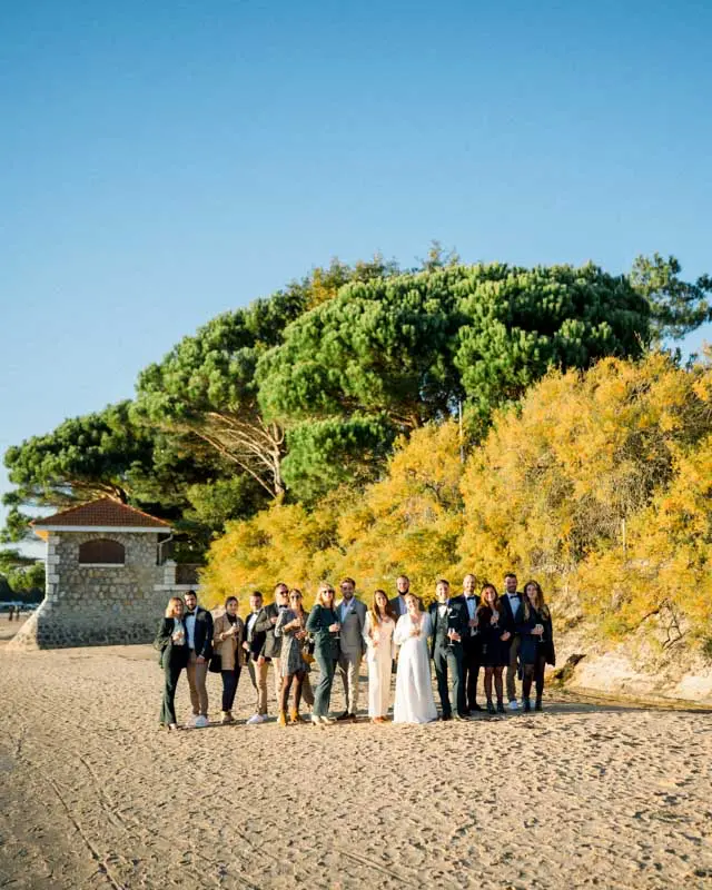 photos de groupes mariage plage