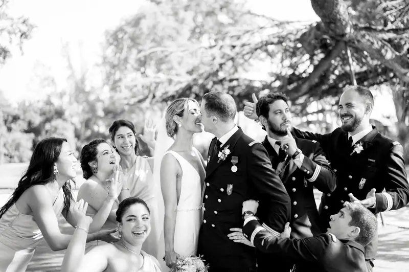 photo de groupe mariage Château Pape Clément