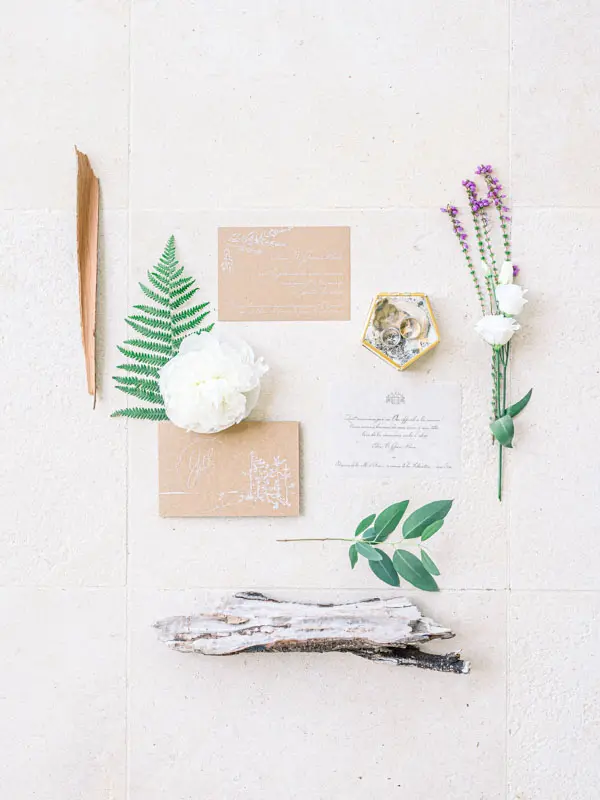 flat lay mariage Bassin d'Arcachon